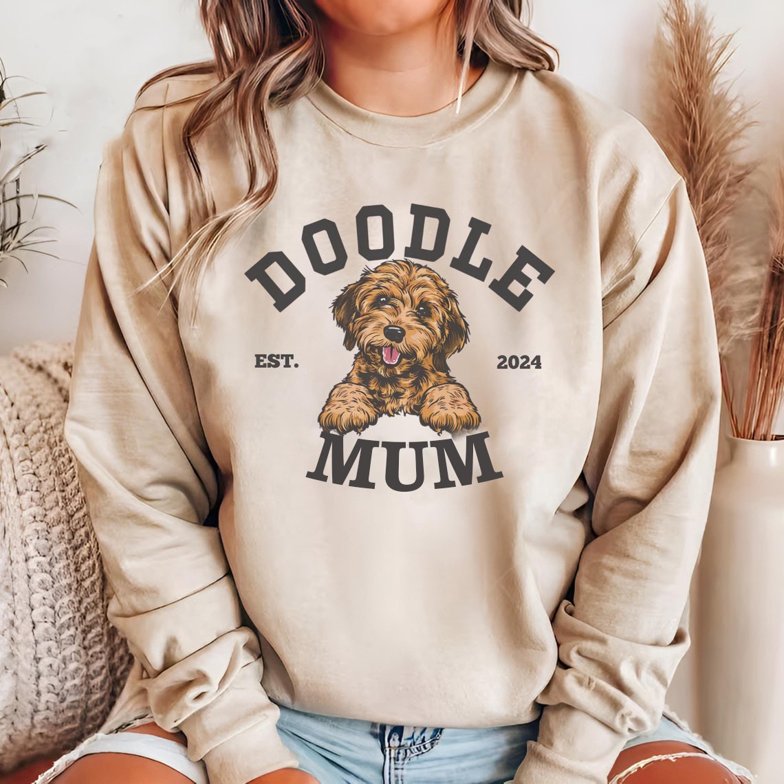 Personalised Dog Mum Sweatshirt With Dog Photo Gift for Pet Lover