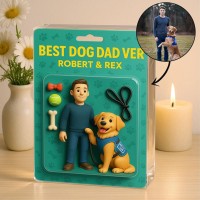 Personalised Dog Dad Acrylic Block Plaque with Name Custom Figure From Photo Father's Day Gift For Pet Lovers