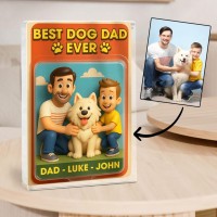 Personalised Dog Dad Acrylic Block Plaque with Name Custom Figure From Photo Father's Day Gift For Pet Lovers
