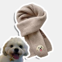 Custom Embroidered Any Pet Portrait Woven Scarf Christmas Gift for Pet Lovers
