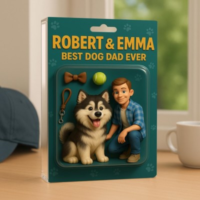 Personalised Dog Dad Acrylic Block Plaque with Name Custom Figure From Photo Father's Day Gift For Pet Lovers