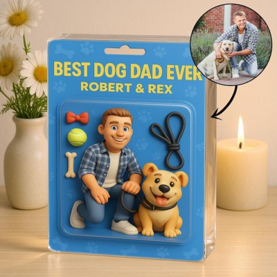 Personalised Dog Dad Acrylic Block Plaque with Name Custom Figure From Photo Father's Day Gift For Pet Lovers