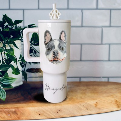 Custom Pet Portrait Tumblers Birthday Christmas Gift for Pet Lovers