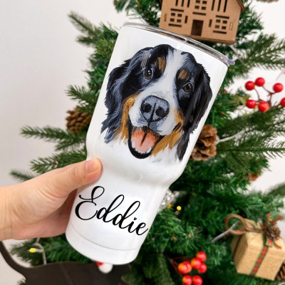Custom Pet Portrait Tumblers Birthday Christmas Gift for Pet Lovers