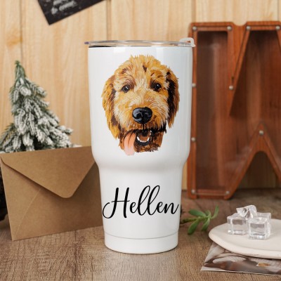 Custom Pet Portrait Tumblers Birthday Christmas Gift for Pet Lovers