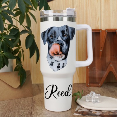 Custom Pet Portrait Tumblers Birthday Christmas Gift for Pet Lovers
