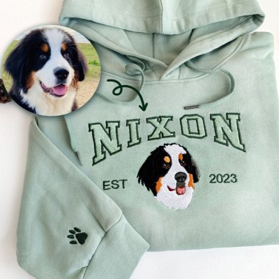 Personalised Embroidered Pet Face and Name Est Sweatshirt for Pet Lovers