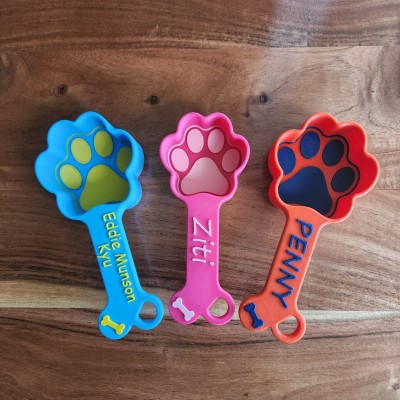 Personalised Dog Paw Print Food Scoop with Name Gift For Pet Lovers