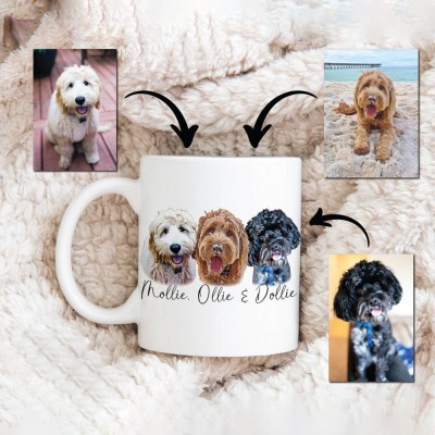 Personalised Pet Portrait Mug with Pet Face and Name Birthday Christmas Gift for Pet Lovers