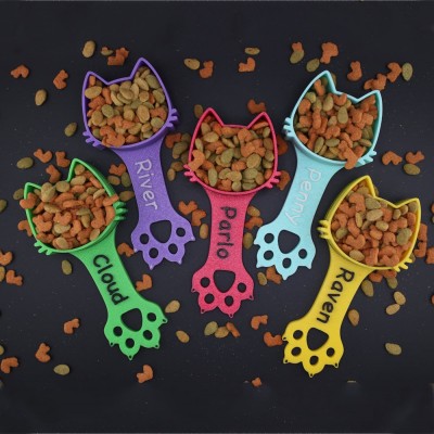 Personalised Cat Paw Print Food Scoop with Name Gift fot Cat Lover