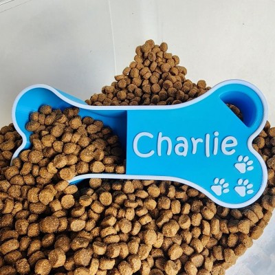 Personalised Dog Bone Food Scoop with Name Gift For Pet Lovers