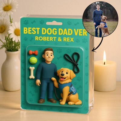 Personalised Dog Dad Acrylic Block Plaque with Name Custom Figure From Photo Father's Day Gift For Pet Lovers