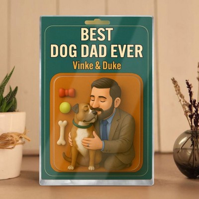 Personalised Dog Dad Acrylic Block Plaque with Name Custom Figure From Photo Father's Day Gift For Pet Lovers