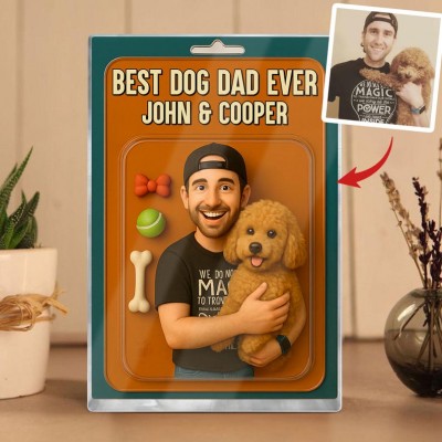 Personalised Dog Dad Acrylic Block Plaque with Name Custom Figure From Photo Father's Day Gift For Pet Lovers