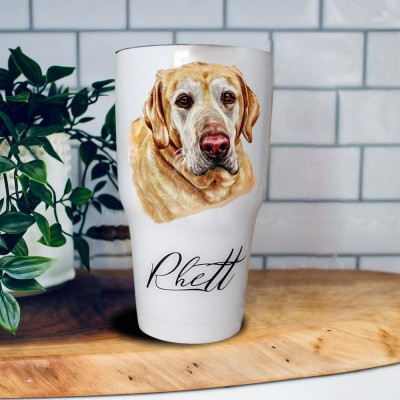 Custom Pet Portrait Tumblers Birthday Christmas Gift for Pet Lovers