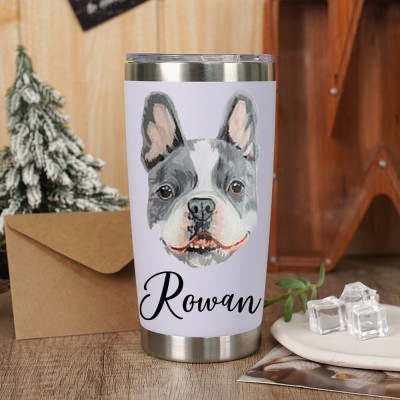 Custom Pet Portrait Tumblers Birthday Christmas Gift for Pet Lovers