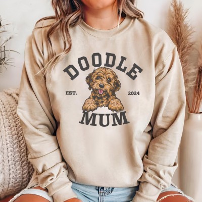 Personalised Dog Mum Sweatshirt With Dog Photo Gift for Pet Lover