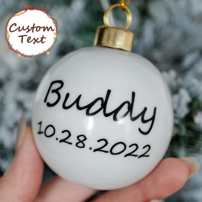 Personalised Pet Face Portrait Ceramic Ornaments with Name and Year Christmas Gift for Pet Lovers