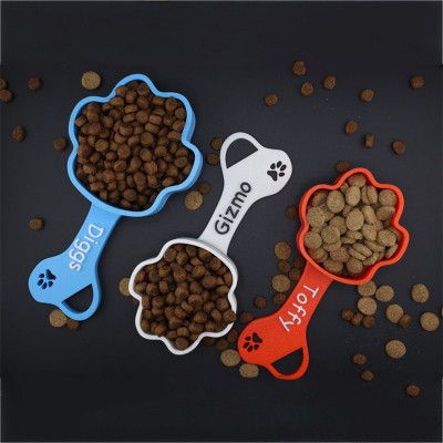 Personalised Dog Paw Print Food Scoop with Name Gift for Dog Lover