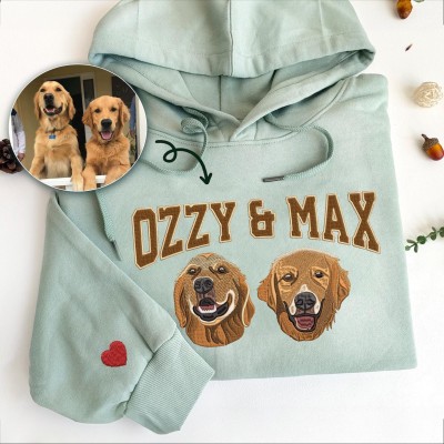 Personalised Embroidered Pet Face and Name Sweatshirt for Pet Lovers
