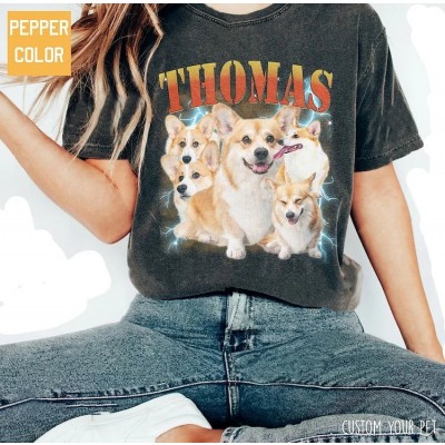 Personalised Vintage Pet Photo Tee Gift for Pet Lovers